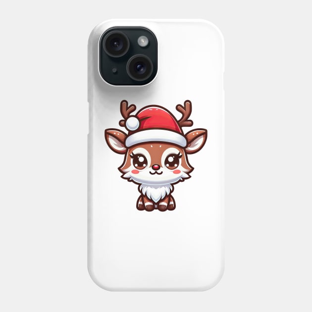 Festive Cheer: Cute Christmas Reindeer Illustration Phone Case by DefineWear