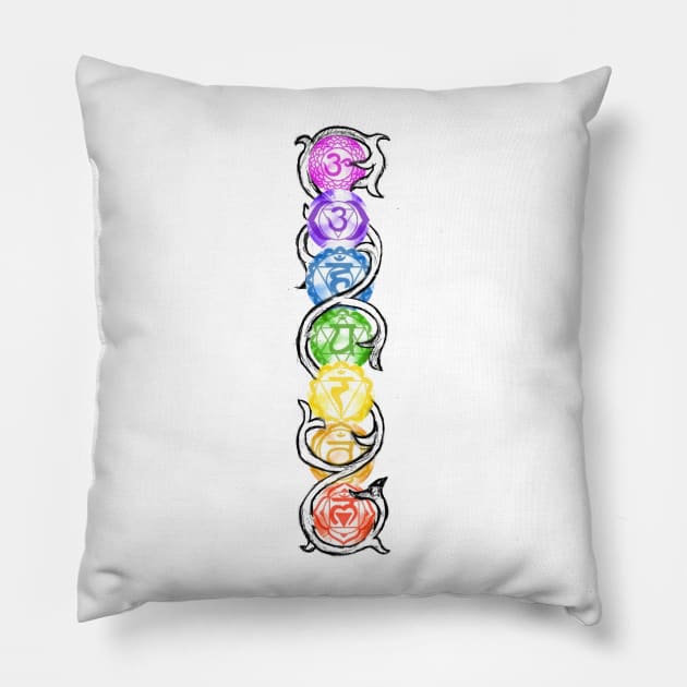 Chakra Vine Pillow by jennifersoldner