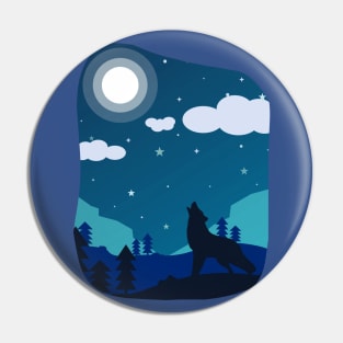 Wolf in the Night 2 Pin