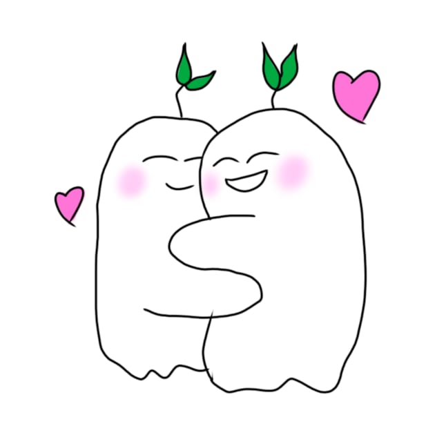 Cute hugging ghosts by RavenRarities