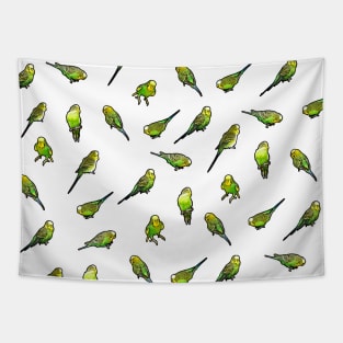 Funny Green and Yellow Budgie Budgerigar Parrot Bird Pattern Tapestry