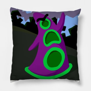 Purple Tentacle (with background) Pillow