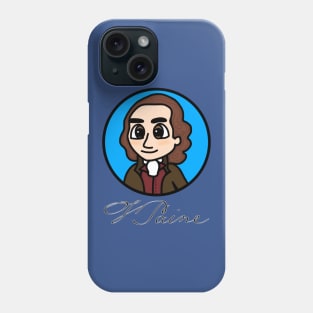 Patriot Portrait - Chibi Thomas Paine (Small Print) with Signature Phone Case