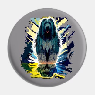 Bearded Collie Dog Print Pin