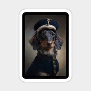 Dachsund Police Officer Classic Portrait Magnet