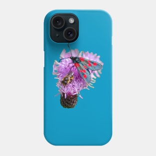 Burnet Moth and Honey Bee Phone Case