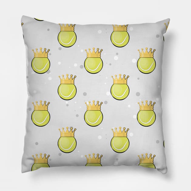 King Tennis - Seamless Pattern on Grey Background Pillow by DesignWood-Sport