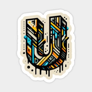 Letter U design graffity style Magnet