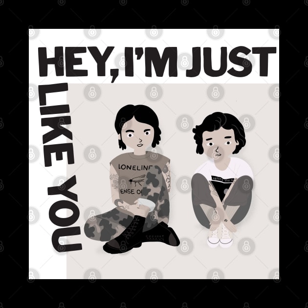 Tegan and Sara "Hey, I am just like you" album illustration by MiaouStudio