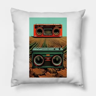 Land of the Boom Box Pillow