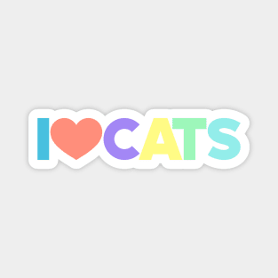 I Love Cats Kittens Cat Lovers (Rainbow) Magnet