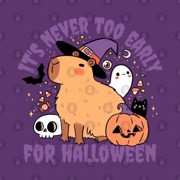 It is never too early for halloween Cute capybara ready for halloween by Yarafantasyart