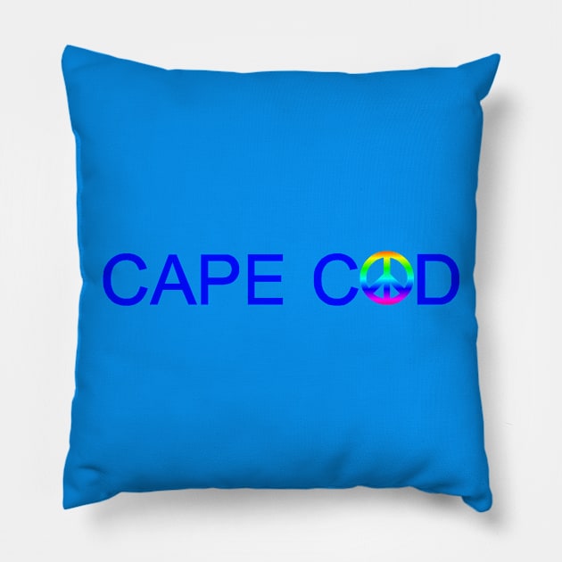 Cape Code Peace Rainbow Pillow by alittlebluesky