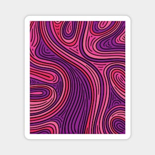 Flowing Doodle in Pink and Purple Magnet