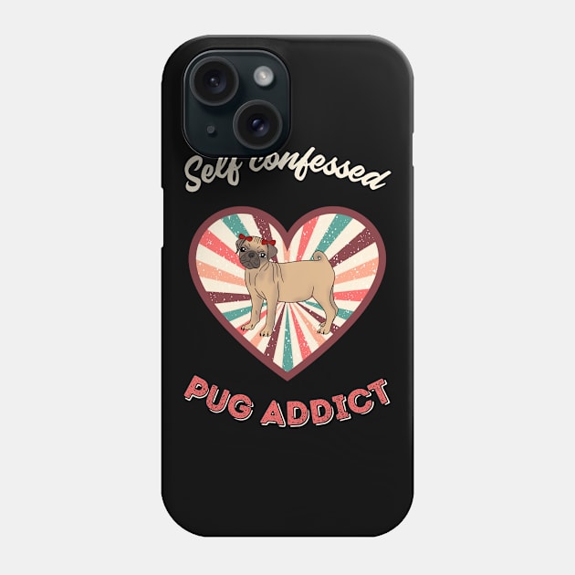 Self confessed pug addict - a retro vintage design Phone Case by Cute_but_crazy_designs