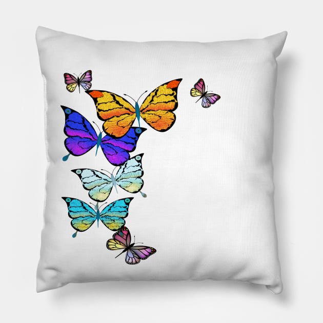 Colorful Butterflies Pillow by Ruggeri Collection