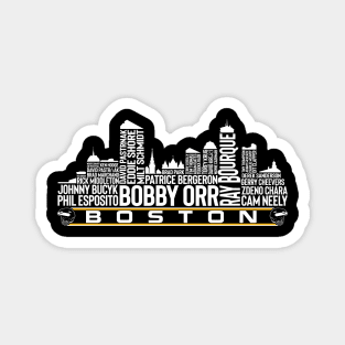 Boston Hockey Team All Time Legends, Boston City Skyline Magnet