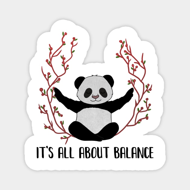 Yoga Panda, Balance, Meditation Bear Magnet by dukito