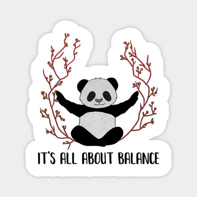 Yoga Panda, Balance, Meditation Bear Magnet by logiamerch