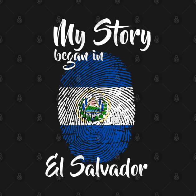 El Salvador Flag Fingerprint My Story DNA Salvadorian by Your Culture & Merch