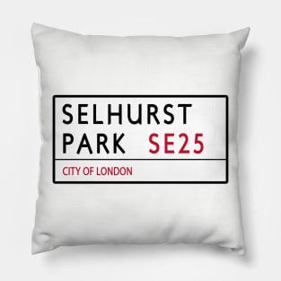 Selhurst Park Road Sign Pillow