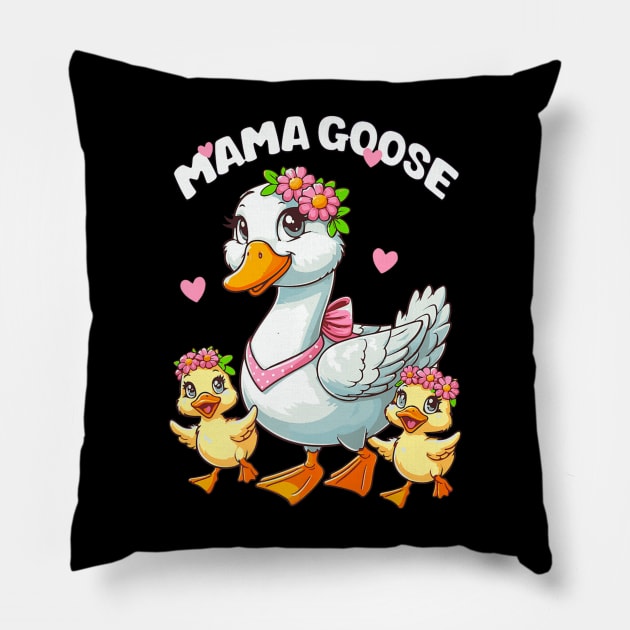 Moma goose with kids Pillow by Dreamsbabe