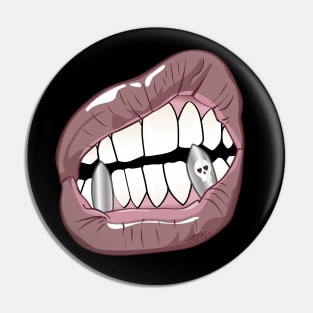 Mouth with Silver Teeth (for Face Mask) Pin