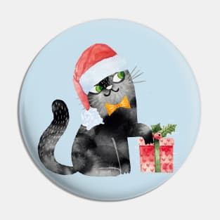 cat Christmas Pin