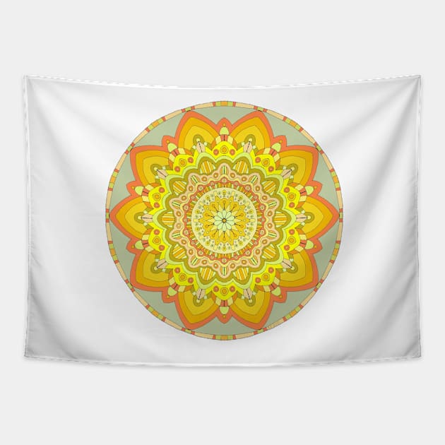 Yellow Star Mandala Tapestry by HealingHearts17
