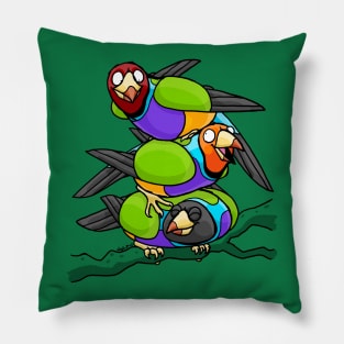 Gouldian Finches Tower Pillow