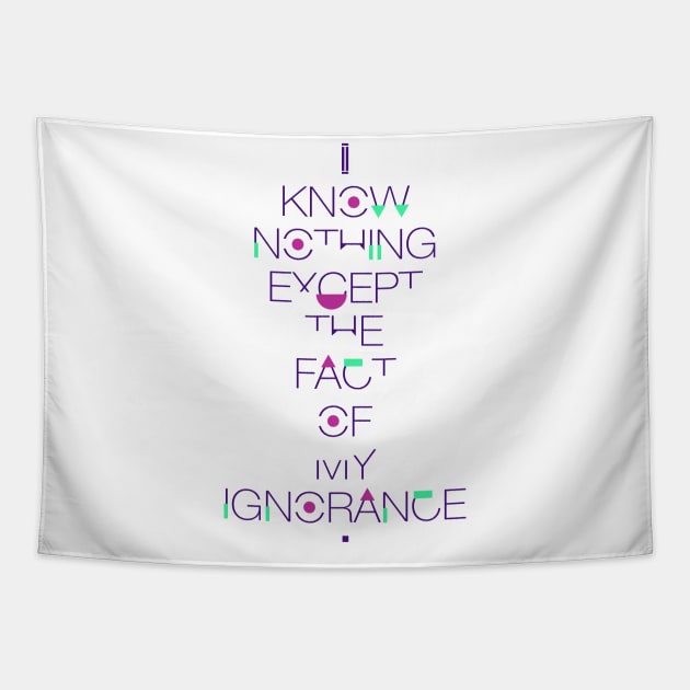 Ajin - I know nothing exept the fact of my ignorance Tapestry by geekmethat