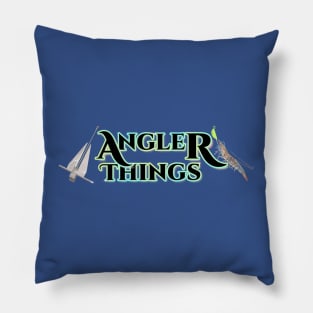 Anchored and Jiggin Angler Things - punny fishing quotes Pillow