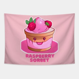 Raspberry Sorbet ice cream cupcake-Sweet Pink, Anime Cartoon Character D4366C Tapestry