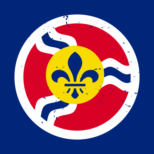 Retro St Louis Missouri City Flag // Vintage STL Grunge Emblem by Now Boarding