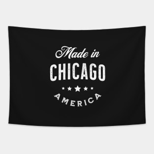 Made In Chicago, USA - Vintage Logo Text Design Tapestry