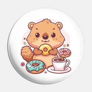 Cute Quokka eating donut Pin