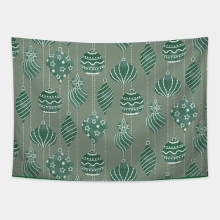 Sage Green Christmas Bubbles Tapestry