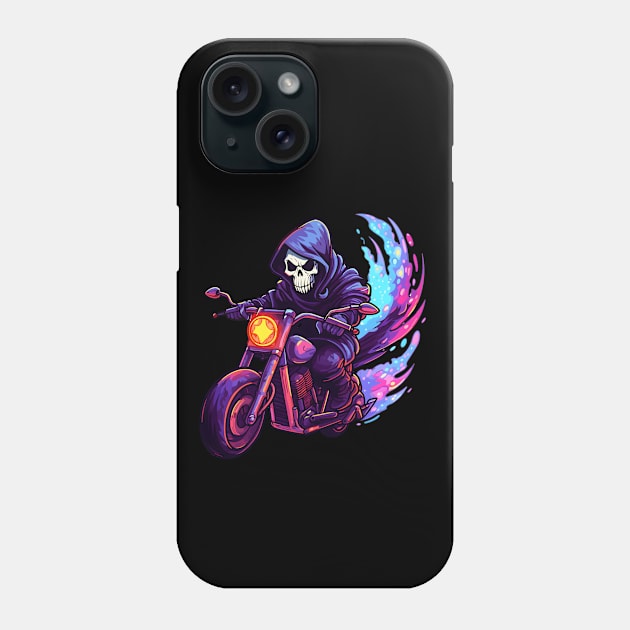 Cute Grim Reaper on Motorcycle Phone Case by pako-valor