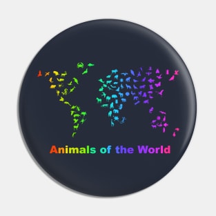 Animals Worldwide Rainbow Animal Art Pin