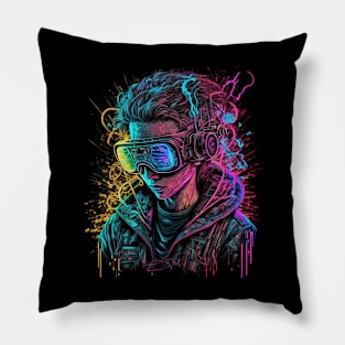 Cyberpunk VR Boy Pillow