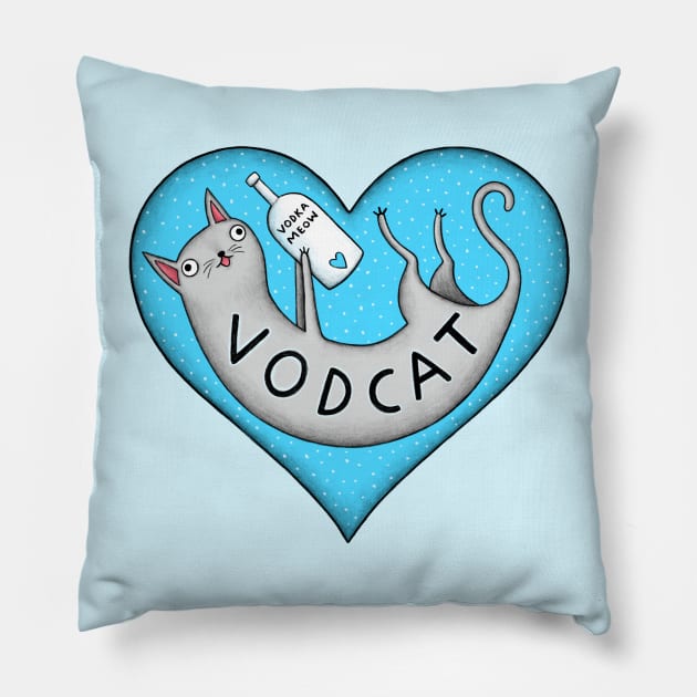 Vodcat Pillow by Sophie Corrigan