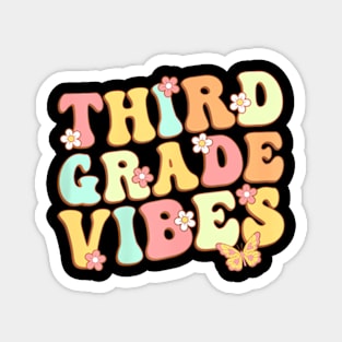 Third Grade Vibes  Team 3rd Grade Teacher Kids Retro Magnet