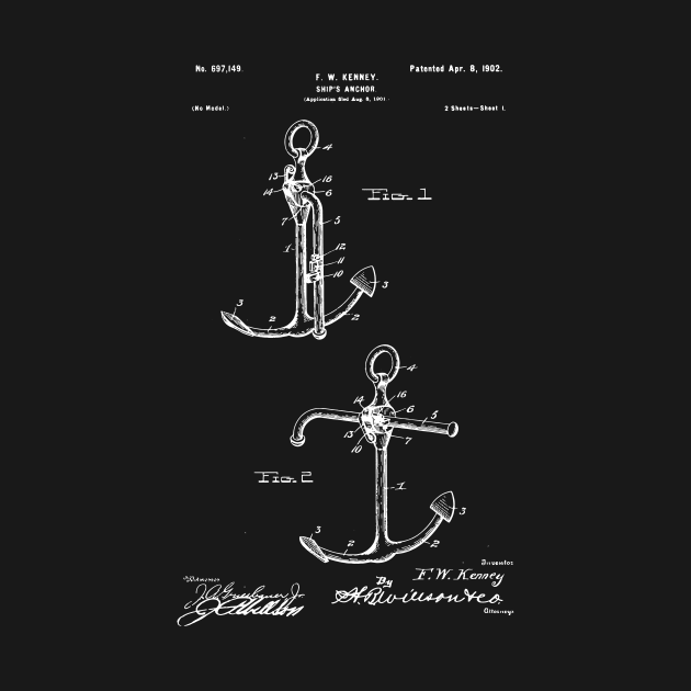 Ship's Anchor patent, anchor blueprint by Anodyle