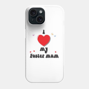 I love my foster mum heart doodle hand drawn design Phone Case