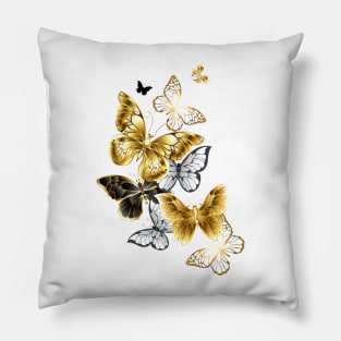 Golden Butterflies Pillow