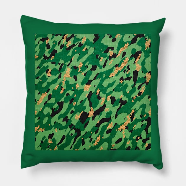 Camouflage - Green and light green Pillow by Tshirtstory