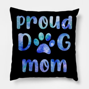 dog mom paws watercolour blue proud dog mom Pillow