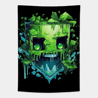 Minecraft Creeper Voxel Monster Character Tapestry