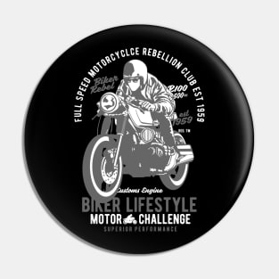 Biker Motorcycle Cafe Racer Pin