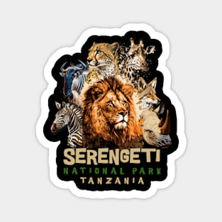 Animals In African Serengeti National Park Safari Tanzania Magnet